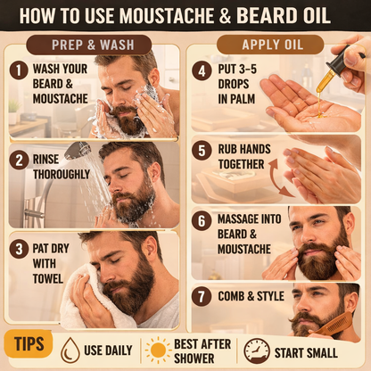 MOUSTACHE AND BEARD OIL